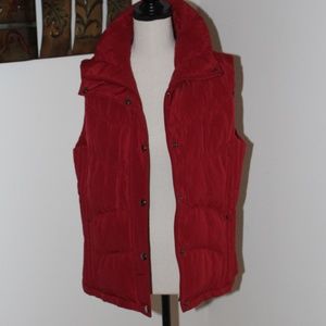 Kenneth Cole REACTION, red down puffer snap buttons and zipper closure vest ....